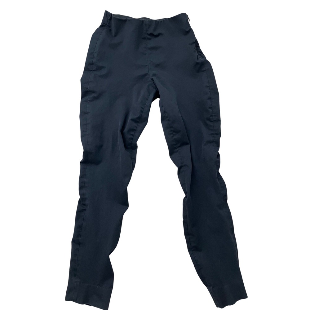 Everlane Women's Black Slim Leg Cropped Trousers Ankle‎ Slit Career Casual